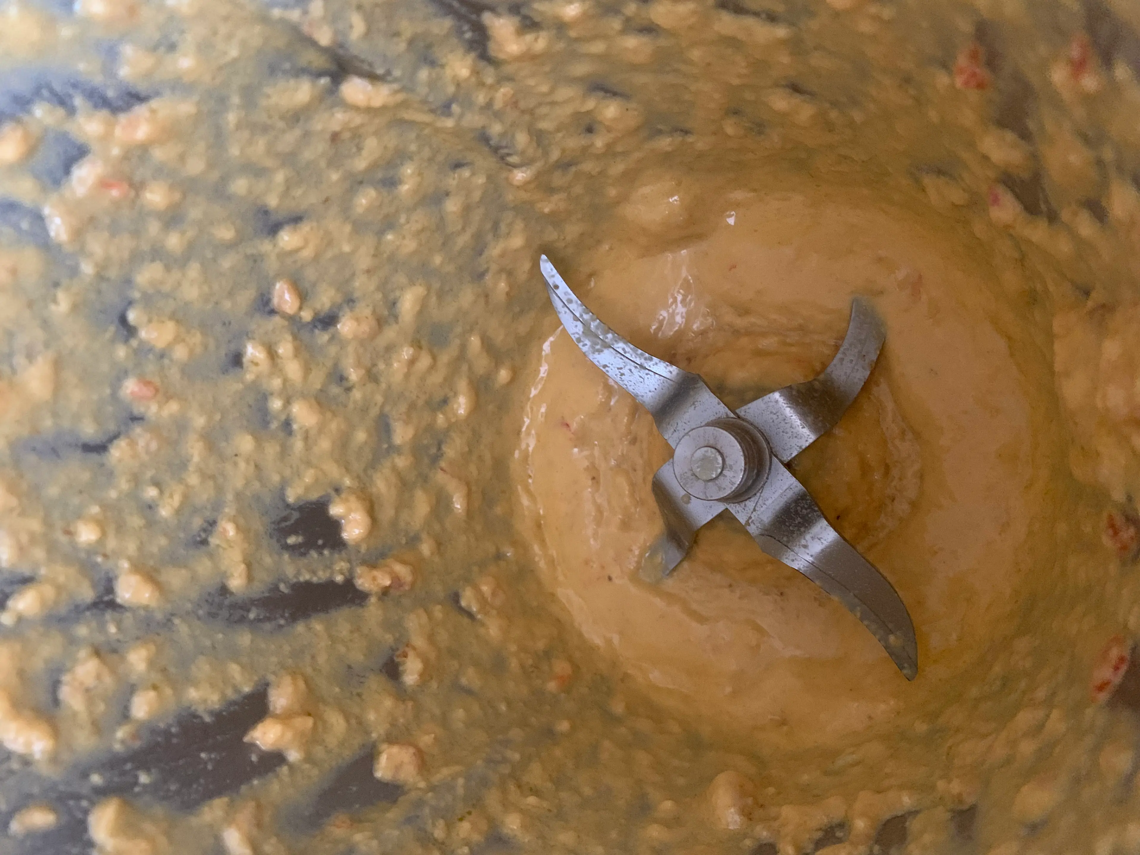 Step <p>Tritura 15 seg/vel 7. Si prefieres una salsa muy fina, baja con la espátula y vuelve a triturar.</p> illustration