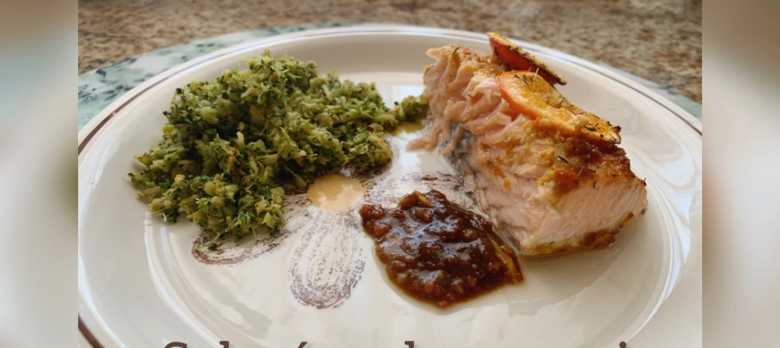 Salmón a la naranja con Cuscús de brócoli
